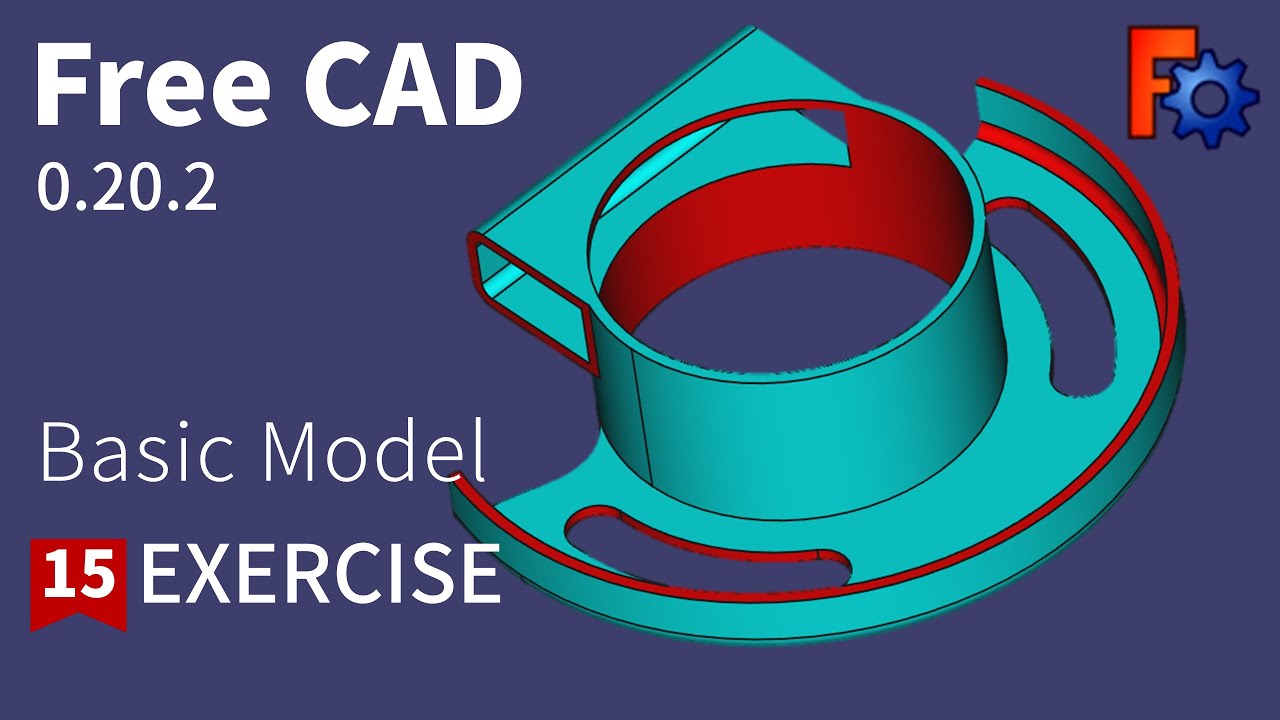 Freecad Tutorial For Beginners Basic Model Exercise 16 Youtube