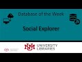 Overview of Social Explorer