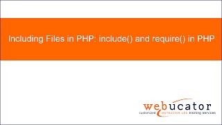 Including Files in PHP: include() and require() in PHP