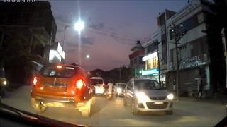 Davangere Ram \u0026 Co circle to Ring Road Circle: car dashcam video