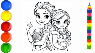 How to Draw ELSA AND ANNA from FROZEN for Kids! Easy Disney Drawings & Art