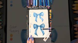 How to elevate art with color theory 🩵 colored pencil art tutorial #colortheory #arttutorial