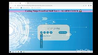 Alarm Clock Using Vanila JS | Alarm Clock Project Using Vanila JS | Alarm Clock Project coding Ninja