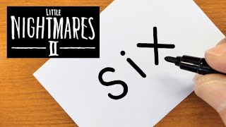 How to turn words SIX（Little Nightmares 2）into a cartoon - How to draw doodle art on paper