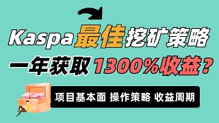 Kaspa最佳挖矿策略分享，有机会一年获取1300%的收益？