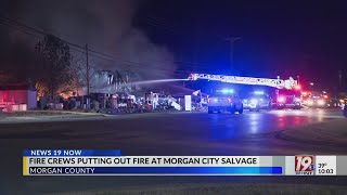 Fire Crews Putting Out Fire At Morgan City Salvage | December 23, 2024 | News 19 at 10 p.m.