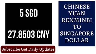 CHINESE YUAN RENMINBI TO SINGAPORE DOLLAR EXCHANGE RATES TODAY 22 AUGUST 2025🇨🇳🇸🇬