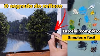 Descubra como pintar o efeito de reflexo de água - Tutorial de pintura em tela