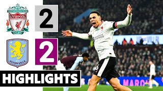 Liverpool Vs Aston Villa 2-2 Highlights \u0026 All Goals 2025