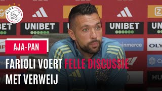 Ajax-trainer Francesco Farioli voert felle discussie met Verweij daags vóór duel met Panathinaikos