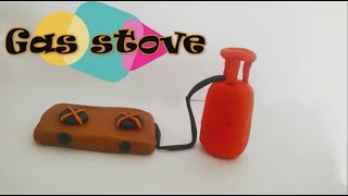 How to make a Gas stove with Play doh/Clay modelling Gas stove/DIY Clay art Gas stove/Kitchen stove