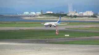 全日空 B737-800 東北FLOWER JET 新潟空港 離陸 160718