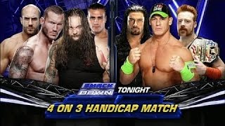 LUCHA COMPLETA  4 on 3 Handicap Match   SmackDown ᴴᴰ