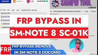 FrpBypass|Remove in Samsung Note 8|SC-01K Docomo Hardreset Pin|Pattern|Password Unlock Free 2023