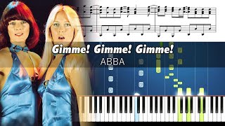ABBA - Gimme! Gimme! Gimme! - Advanced Piano Tutorial with Sheet Music