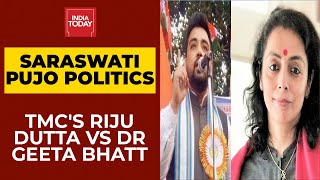 Saraswati Pujo Politics In Bengal: TMC's Riju Dutta \u0026 Academician Dr Geeta Bhatt Share Their Views