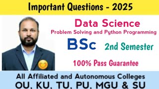 Problem Solving Python Programming Important Questions 2025 BSc II Semester 2nd Sem Data Science Imp