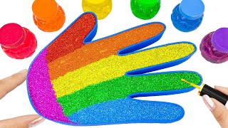 Satisfying Video l How to make Rainbow Slime Hand Bathtub FROM Mixing Glitter AND Glitter ASMR