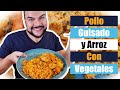 Pollo Guisado y Arroz Con Vegetales/Stewed Chicken with Veggie Rice