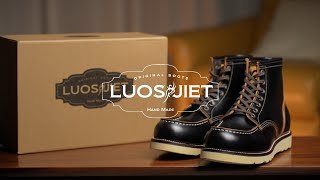 City MocToe Boot -luosjiet®boots - Black TeaCore OTA Cowhide