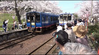 2022年4月10日(日)能登さくら駅（能登鹿島駅）列車通過