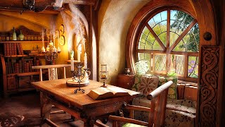 Hobbit Hole Lord Of The Rings Ambience ASMR 🕯️ Perfect Reading Soundscape 📚 Fireplace, Page Turning