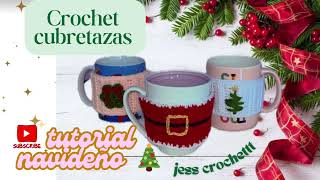 CROCHET cubre tazas TUTORIAL navideño 🎄✨🎅 pasó a paso para principiantes ✨🧶