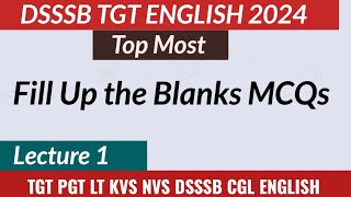 Fill Up the Blanks MCQs || Million Minds English || Lecture 1 ||
