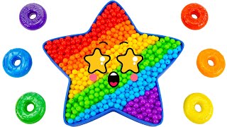 Satisfying Video | How To Make Rainbow Star Bathtub From Mixing Beads Cutting ASMR | Yo Yo Candy