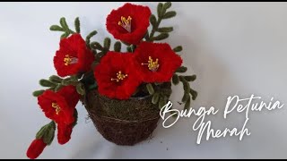 Tutorial for making Feather Wire crafts_ DIY Pipe cleaner Flowers_Red Petunia Flowers