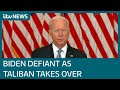 Joe Biden stands 'squarely' behind decision to pull out of Afghanistan | ITV News