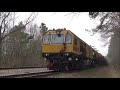 rare loram rail grinder shoves railcars