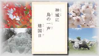 テレビ愛媛「きょうの俳句」「神域に鳥の一声建国日」赤尾恵以作　2017年2月10日放送（No.028）