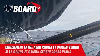 Croisement entre Alan Roura et Damien Seguin | Vendée Globe 2024