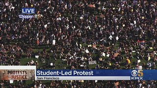 Massive Crowd Gathers By Mission High For San Francisco George Floyd Protest