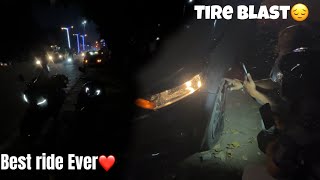 Best ride ever || Tire blast in the mid of the road ||