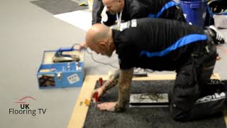 How to join carpet. Scott and Shane form FITA at the national floor show in Harrogate 2021 demo zone