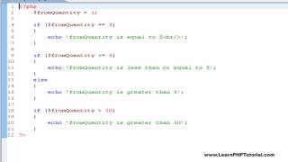 Learn PHP Tutorial: Level 1, Chapter 8: Decisions
