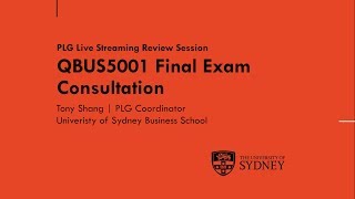 QBUS5001 Last minute Live Streaming Review Session and Consultation