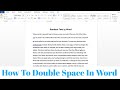 How To Double Space in Microsoft Word | Double Lines Space In Word