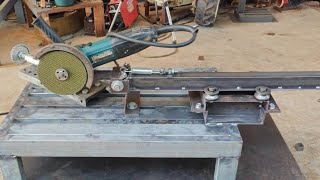 How to make own multi purpose sliding rail table with a hand grinder