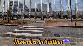 Walking in the rain ASMR/Jalutuskäik vihmas/Прогулка под дождём/Tallinn Estonia 12.11.2024 🇪🇪