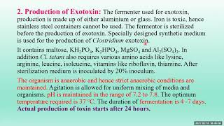 Production of Tetanus toxoid and Anti tetanus serum