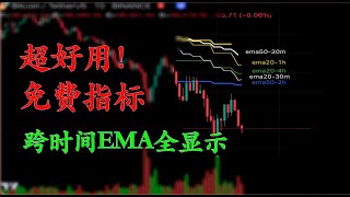 同时显示多时间EMA功能指标，超好用免费指标，出场指标|量化指标|tradeview指标|pine语言|