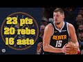 Nikola Jokic 23 pts 20 rebs 16 asts vs Thunder 24/25 season