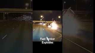 Fuel Tanker Truck Explodes #shorts #fueltanker #fails #explosion #accident #dashcam #trucks #fail