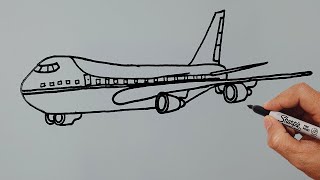 How To Draw Boeing 737 Plane