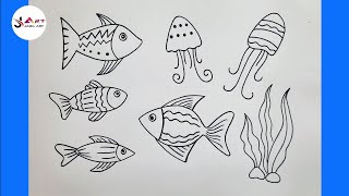 How To Draw Fish / Easy Fish Drawing Tutorial / Step-by-step