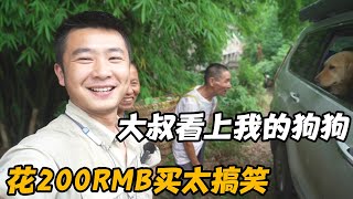 路人花200RMB买我金毛，主人说10万RMB也不卖，这场面太搞笑了【小白的奇幻旅行】