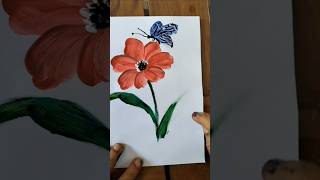 Finger painting/Flower painting🌺🦋 #fingerart #shorts #easy #drawing #amazing